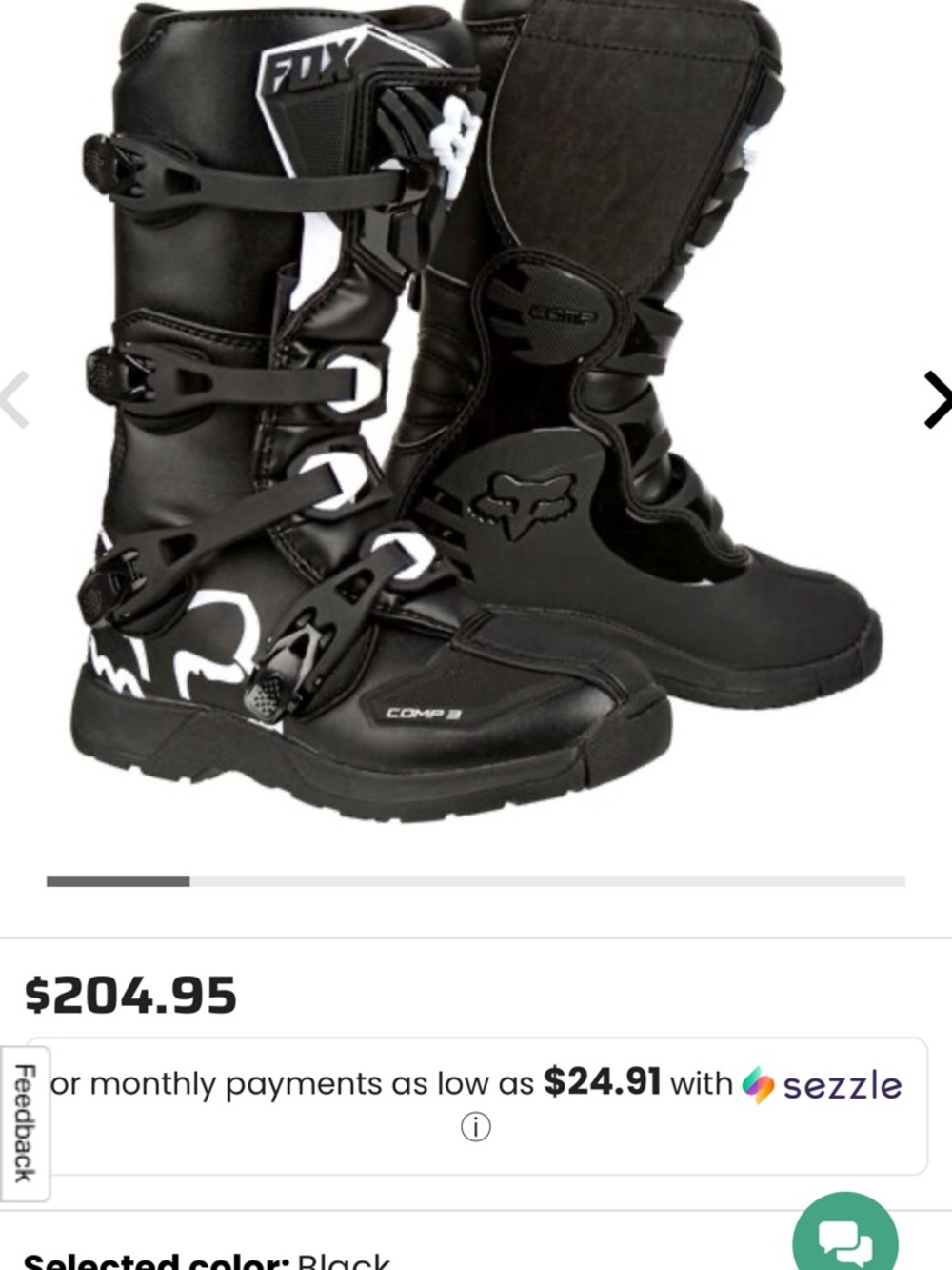 Fox Black and White Motocross Boots Comp 8 Style